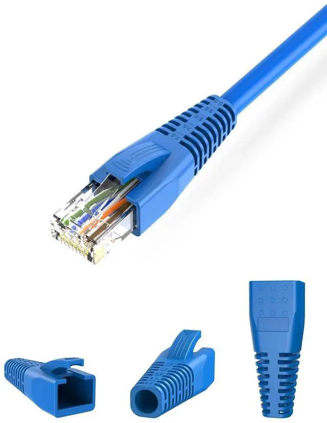 Alt view image 3 of 7 - RJ45 Ethernet Network Cable Strain Relief Boot 50-Pack Fits CAT5 CAT5E CAT6 CAT6A, RJ45 Color Coded Cable Connector Plug Cover for Various Diameter LAN Cable, Blue