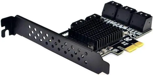 Alt view image 5 of 5 - SATA III 8 Ports Controller Card 2.0 x1 SATA 6G Expansion Card with Low Profile Bracket Support Win10 8 SATA Card