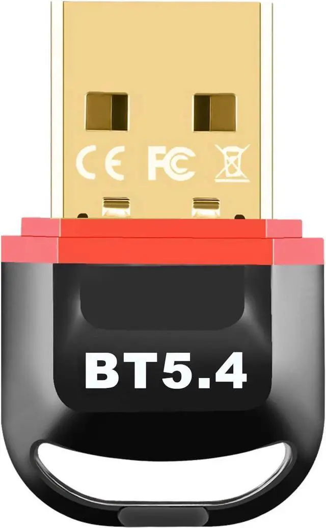 Main image of USB Bluetooth 5.4 Adapter Plug & Play Bluetooth Dongle Receiver Long Range Support Windows 11/10/8.1 for Desktop Laptop PS/Xbox Keyboard Mouse Headset(Red)