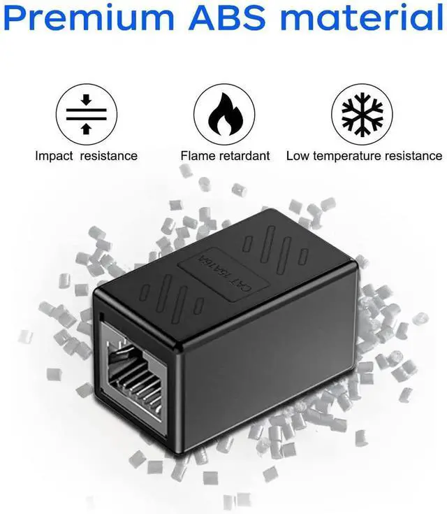 Alt view image 3 of 7 - RJ45 Cat6 Coupler Ethernet Extender Connector, 6 Pack in Line Coupler for cat7 cat6 cat5e cat5 Ethernet Cable Extender Female to Female (Black)