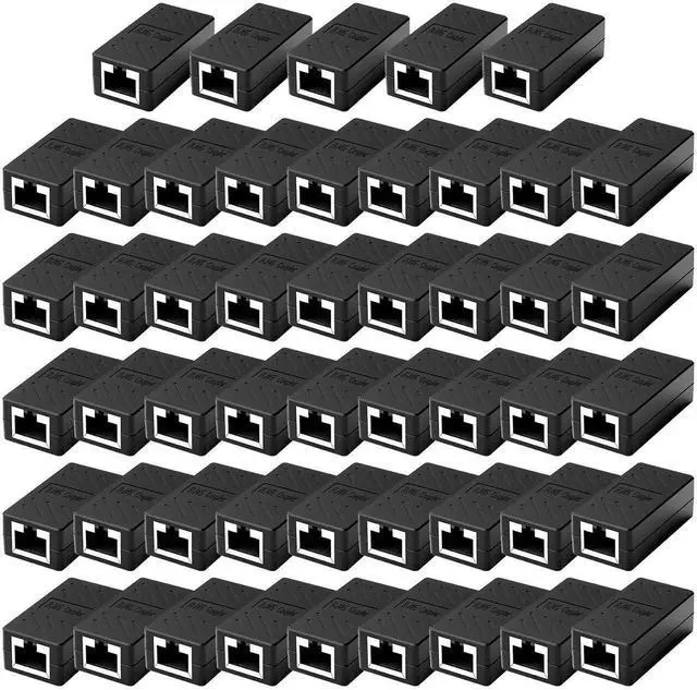 Main image of 50 PCS Gigabit RJ45 Coupler, Ethernet Extender Connector in Line Coupler for Cat8/Cat7/Cat6/Cat5e/Cat5 Ethernet Cable Extender Adapter Female to Female (Black)