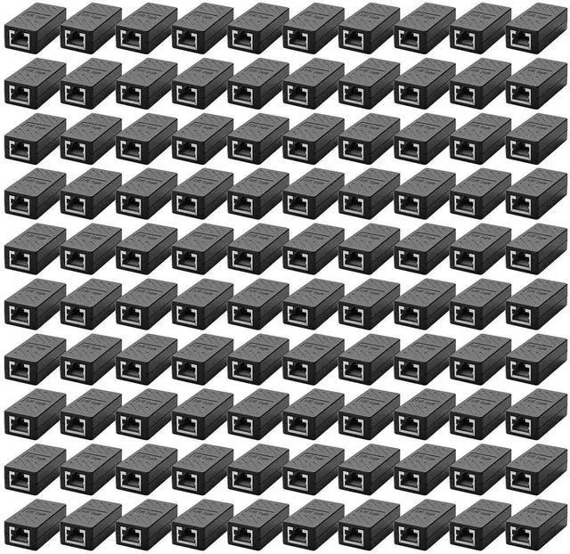 Main image of 100 PCS Gigabit RJ45 Coupler, Ethernet Extender Connector in Line Coupler for Cat8/Cat7/Cat6/Cat5e/Cat5 Ethernet Cable Extender Adapter Female to Female (Black)