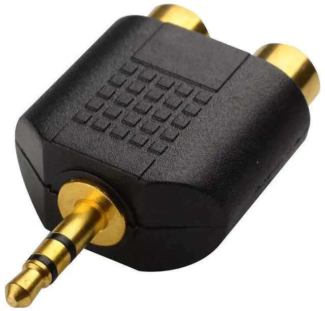Alt view image 6 of 6 - LEMENG (2-Pack) Gold Plated 3.5mm Stereo to 2-RCA Male to Female Audio Splitter, Dual RCA Jack Adapter