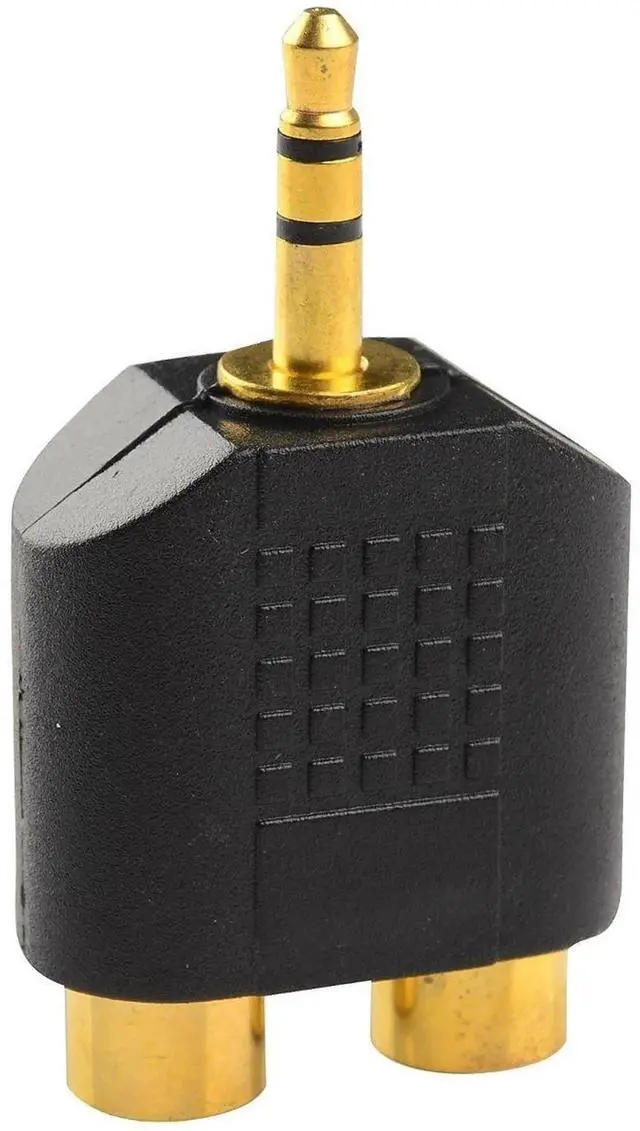 Alt view image 3 of 6 - LEMENG (2-Pack) Gold Plated 3.5mm Stereo to 2-RCA Male to Female Audio Splitter, Dual RCA Jack Adapter