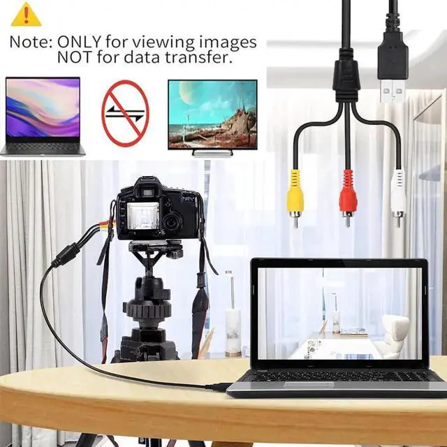 Alt view image 7 of 7 - USB to RCA Cable, 5ft USB Male to RCA Male Jack Splitter Audio Video Cable, 3RCA Cord to Connect AV Adapter for TVs PC HDTV DVD Computers Smart Phones and More Decices