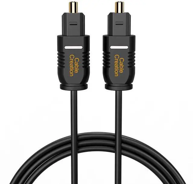 Main image of Optical Digital Audio Cable 6FT, Slim Fiber Optic Toslink Gold Plated Optical S/PDIF Cord for Home Theater, Sound Bar, TV, PS4, Xbox, VD/CD Player, Game Console& More, Black/OD:2.2mm