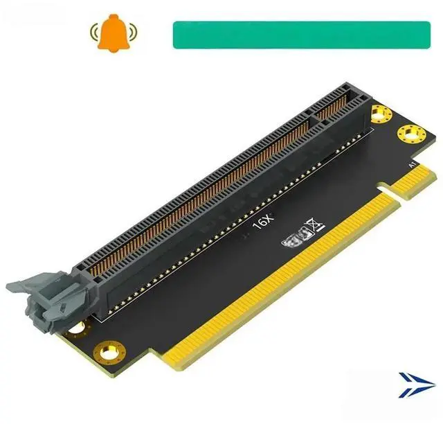Alt view image 3 of 3 - JAENFONG FOR PCIE Riser Card PCI Express X16 to X16 Male to Female Expansion Card PCI-E 3.0 16X 90 Degree Reverse Riser Board For 2U Computer