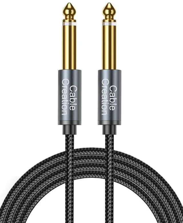 Main image of 1/4 Instrument Guitar Cable (10FT/3M), Nylon Braid 6.35mm TS Straight Male to Male for Electric Guitar, Bass, Keyboard, Mixer, Amplifier, Amp, Speaker, Equalizer