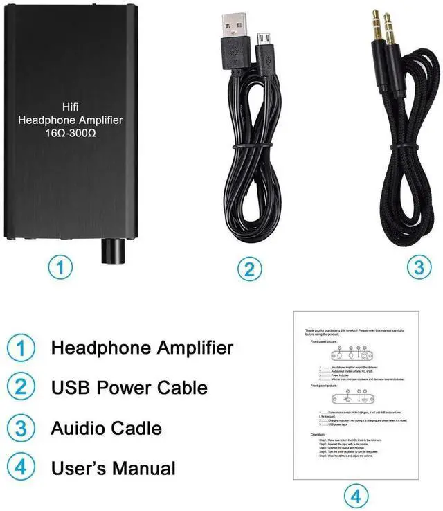 Alt view image 5 of 6 - Headphone Amplifier Portable 3.5 mm Audio Amp with Lithium Battery for MP3, MP4, Tablets Smart Phone, Digital Player, Computer PC