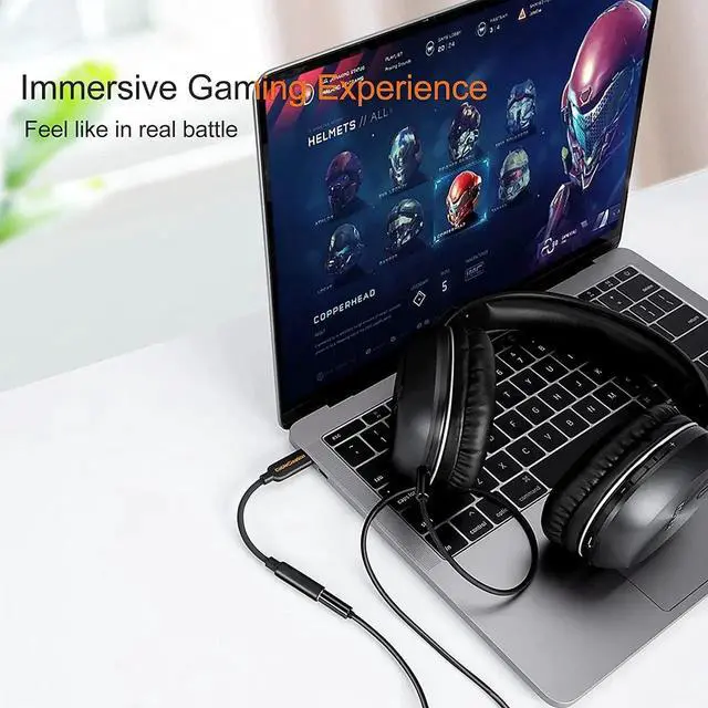 Alt view image 3 of 6 - USB C to 3.5mm Headphone Adapter, Type-C to 3.5mm Audio Adapter Compatible with Galaxy S22 S20 S21 Ultra Z Flip S20+, iPad Pro 2020, Pixel 4 3 2 XL etc. 0.33 ft Black