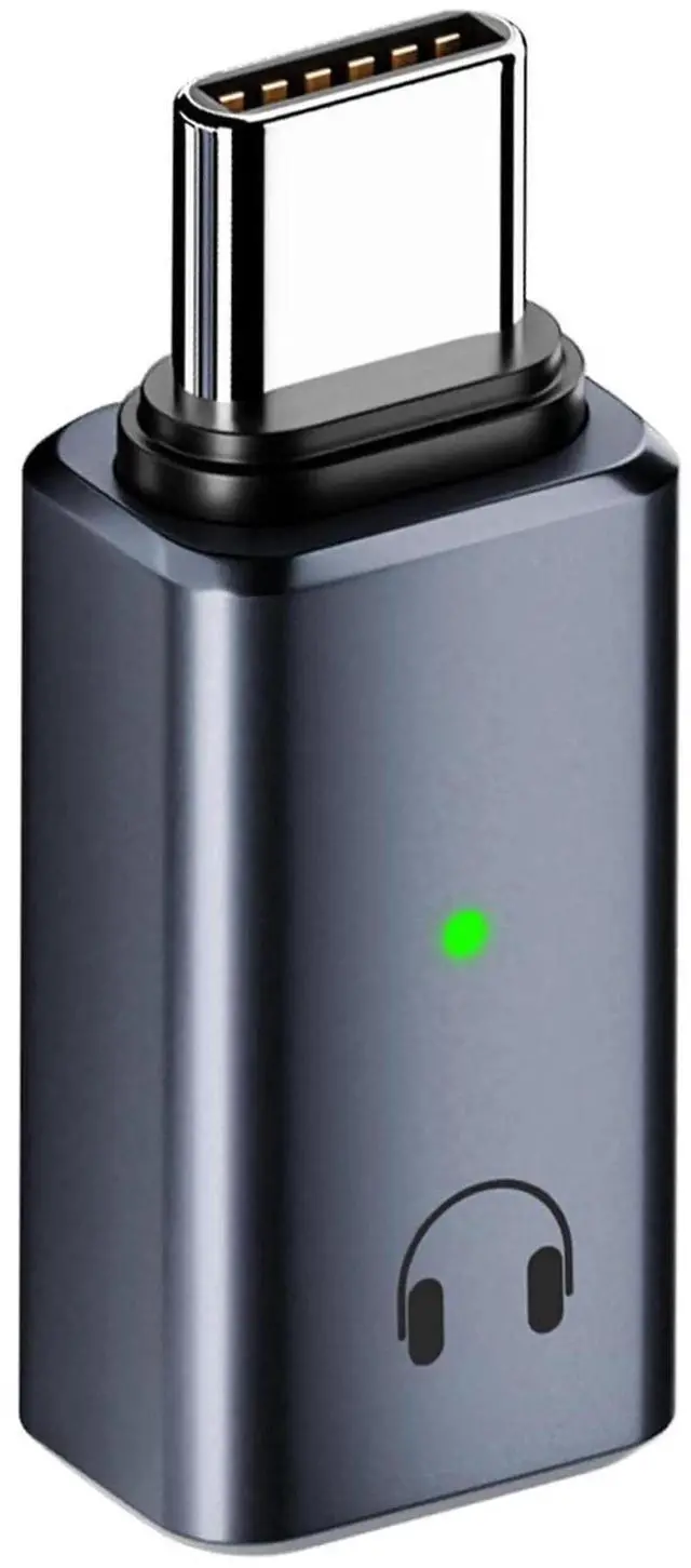 Main image of USB C to Headphone Jack Adapter, Type C Male Converter for iPhone Wired Earbuds, iPhone 16/15 Series,iPad Air, Not Support Lavalier Microphone, Charging and Data (Grey)