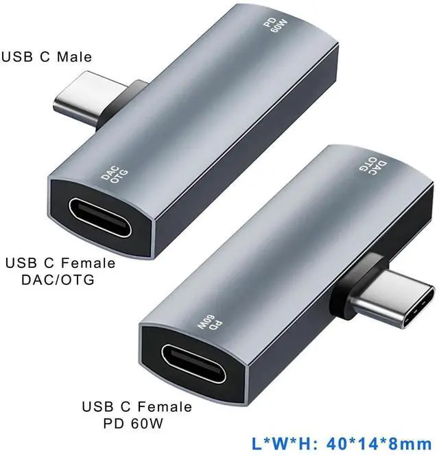 Alt view image 3 of 6 - Dual USB C Headphone and Charger Adapter, 2-in-1 USB Type C Audio Jack with PD 60W Fast Charging Splitter Dongle for iPhone 15/16 Series, iPad, Galaxy, Note, Pixel and More