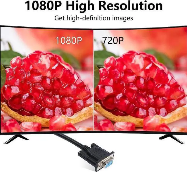 Alt view image 6 of 6 - JAENFONG 90 Degree VGA Cable Down Angle VGA Male to VGA Female Cable 1080P Full HD Computer Monitor Cable 0.5M (Down)