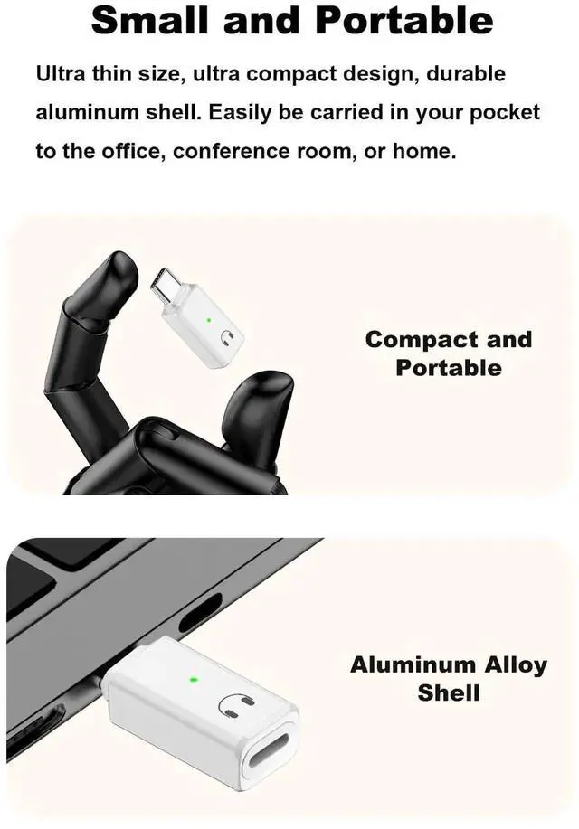 Alt view image 3 of 6 - USB C to Headphone Jack Adapter, Type C Male Converter for iPhone Wired Earbuds, iPhone 16/15 Series,iPad Air, Not Support Lavalier Microphone, Charging and Data (White, 2 Pack)