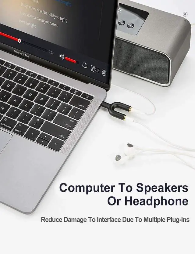 Alt view image 5 of 7 - Headphone Splitter Adapter, 3.5mm Male to 2 Port 3.5mm Female Y Jack Splitter Adaptor Compatible with Headset, Earphone, iPhone, iPad, iPod,Tablets, MP3 Players&More, Black