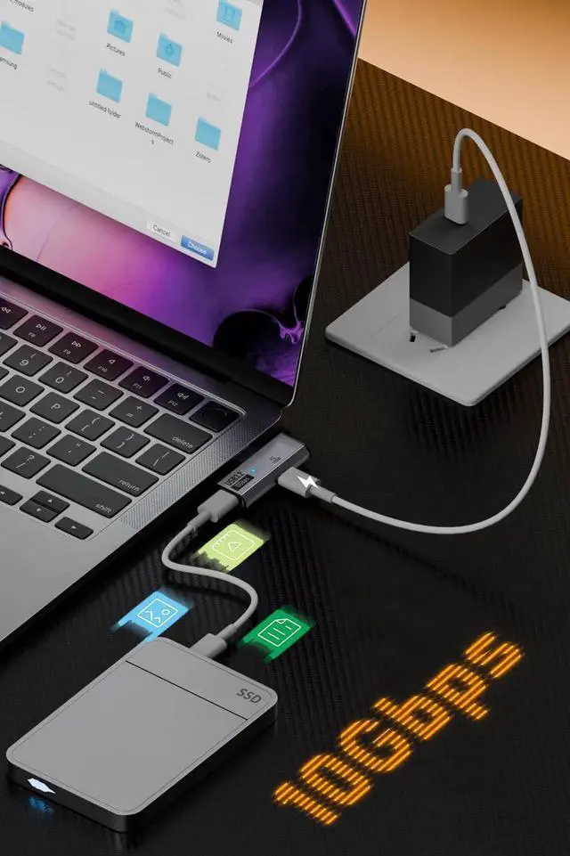 Alt view image 6 of 6 - USB C Splitter (No Support Any Video Transfer), 2-in-1 Dual USB C Headphone Adapter Dongle with 100W Charging Port for Rog Ally, Steam Deck, iPhone 15/16, iPad (Grey)