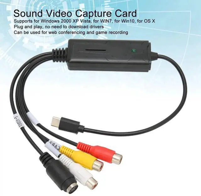 Alt view image 3 of 6 - USB-C Audio Video Capture Card, to USB Converter Adapter, Support AV/S Video Input, NTSC and PAL for PC 7/8/8.1/10/Vista/XP/OS X