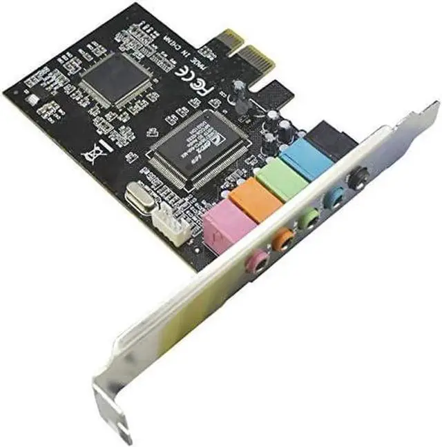 Alt view image 4 of 5 - PCIe Sound Card, 5.1 Internal for PC Windows 7 with Low Profile Bracket, 3D Stereo PCI-e Audio Card, CMI8738 Chip 32/64 Bit Sound Card PCI Express Adapter