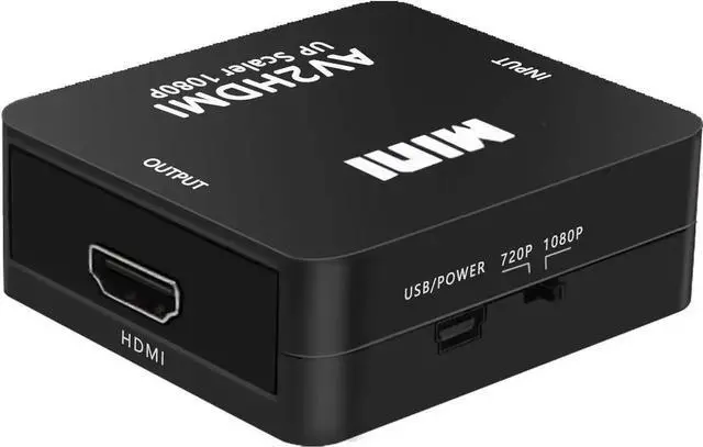 Alt view image 7 of 7 - RCA to HDMI Converter, 1080P RCA Composite CVBS AV to HDMI Video Audio Converter Adapter Compatible with N64 Wii PS2 Xbox VHS VCR Camera DVD, Support PAL/NTSC with USB Power Cable