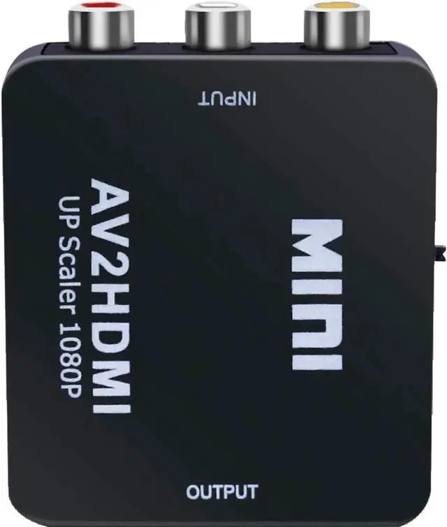 Alt view image 2 of 7 - RCA to HDMI Converter, 1080P RCA Composite CVBS AV to HDMI Video Audio Converter Adapter Compatible with N64 Wii PS2 Xbox VHS VCR Camera DVD, Support PAL/NTSC with USB Power Cable