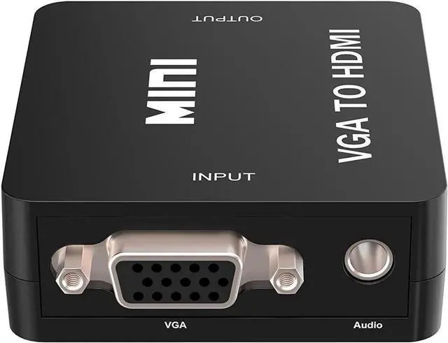 Alt view image 5 of 7 - Mini 1080p VGA to HDMI Converter Adapter With Audio Cable VGA to HDMI Adapter Connector with Micro USB and 3.5mm Audio Port Cable for PC/Laptop/DVD - Black
