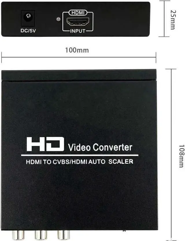 Alt view image 6 of 7 - HDMI to RCA and HDMI Converter,HDMI to AV 3RCA and HDMI Adapter Support 1080P, PAL, NTSC for HD TV and Older TV