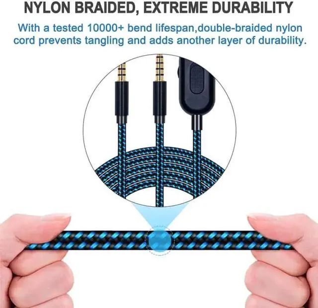 Alt view image 4 of 7 - JAENFONG Straight Version Gaming Headset Audio Cable for Logitech Astro A10 A40 A30 (2M)