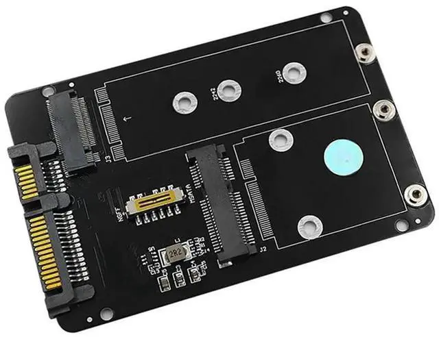 Alt view image 2 of 3 - JAENFONG FOR M2/mSATA to SATA Adapter 2in1 M.2 SATA Key B SSD / mSATA SSD to SATA3.0 6G 2.5" Adapter Converter Riser Board Card For PC Laptop
