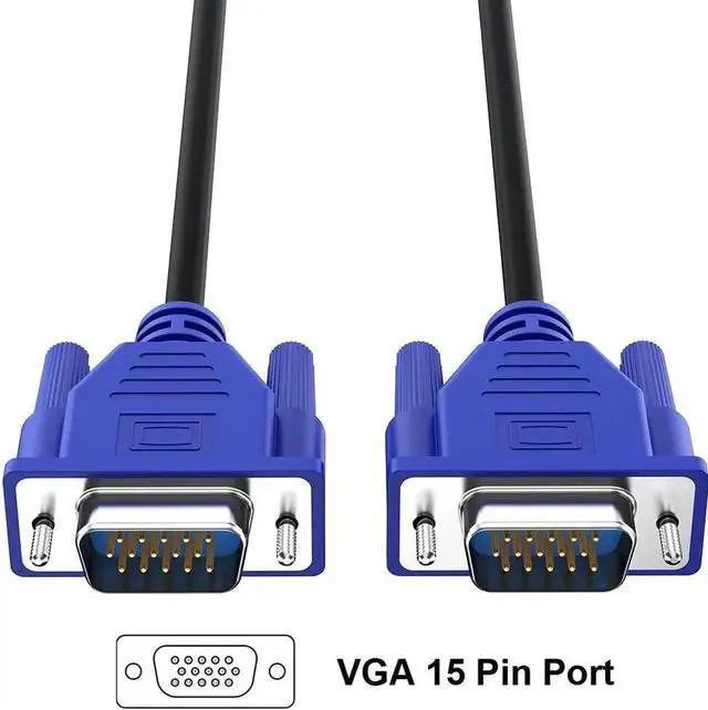Alt view image 2 of 7 - JAENFONG VGA Cable 5 Feet 5-Pack, Male VGA to VGA Male Monitor Computer Cable Adapter Cord HD15 1080P Full HD High Resolutionfor TV Computer Projector-Blue