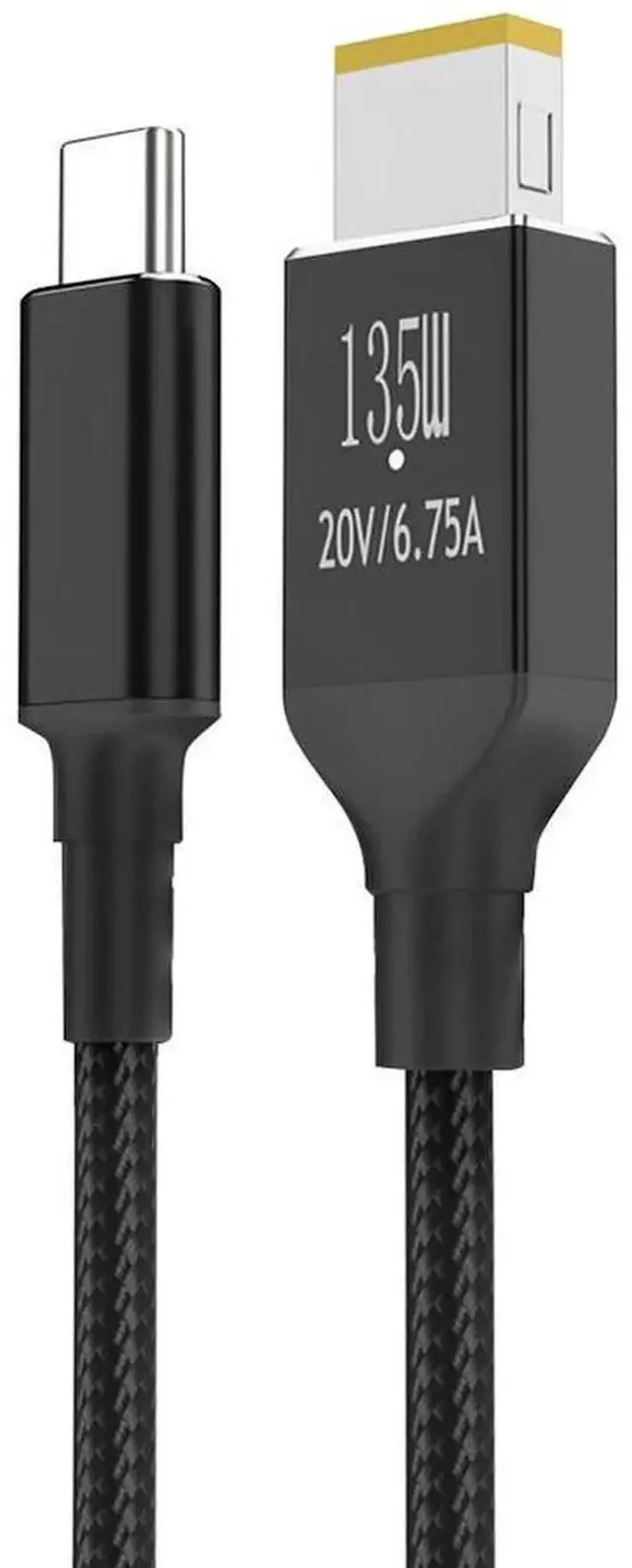 Alt view image 4 of 4 - JAENFONG Type-C To Square Charger Cable 6.75A 20V PD135W Laptop Charger Converter With Indicator Light 2m for Legion Y9000P Y9000K