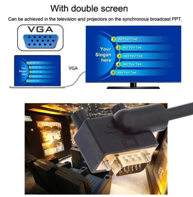 Alt view image 5 of 7 - JAENFONG Cable 90 Degree Right Angled VGA RGB Male to Straight Male Extension 3COAX+6C for Monitor Projector Computer 3.3FT