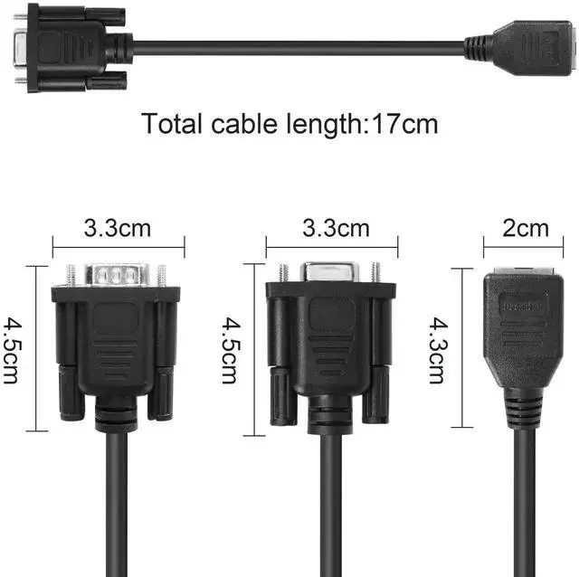 Alt view image 5 of 6 - JAENFONG RS232 DB9 to RJ45 Serial Adapter, DB9 9-Pin Serial Port Female & Male to RJ45 Female Cat5/6 Ethernet LAN Console Extender Cable, 2Pack