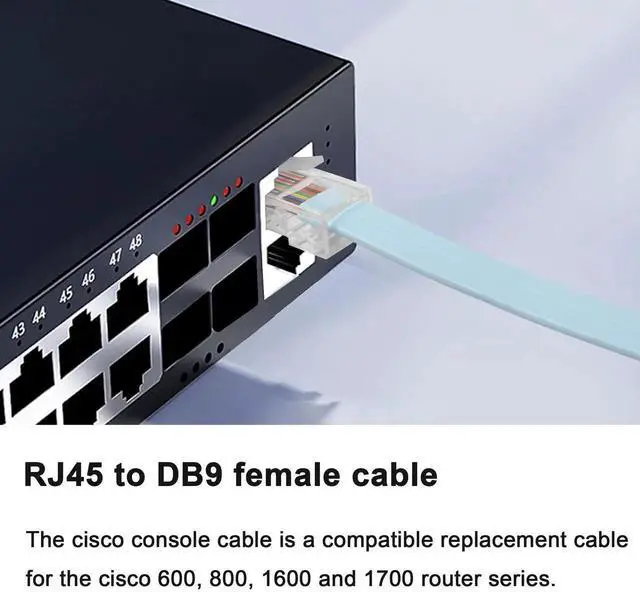 Alt view image 6 of 7 - JAENFONG 3M/9.8FT DB9 to RJ45 Console Cable DB9 9 Pin Female Serial Port RS232 to RJ45 Converter Compatible with Cisco Router Switch(Blue)