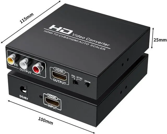 Alt view image 2 of 7 - Adapter Converter Fits for HDMI to RCA & AV 3RCA CVBS Composite Video Audio, Support PAL/NTSC, Compatible with PC, Laptop, Xbox, TV, Camera, Monitor