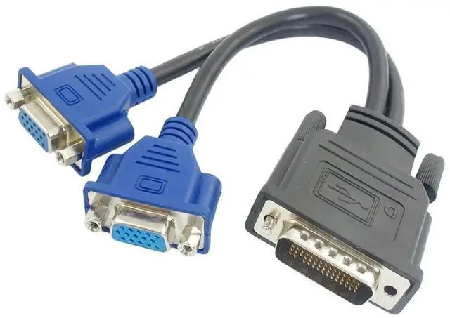 Main image of JAENFONG DMS-59 Pin Male to Dual VGA Female Y Splitter Video Card Adapter Cable