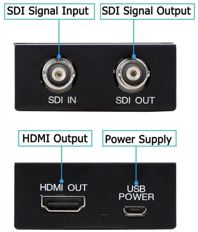 Alt view image 2 of 7 - SDI to HDMI Converter, SDI to HDMI Audio De-embedder Support 3G-SDI, HD-SDI, SD-SDI Auto Format Detection and Stereo Audio De-embedder, SDI Loopout (Black)