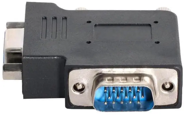 Alt view image 5 of 5 - JAENFONG Adapter Vertical Flat Left Angled 90 Degree VGA SVGA Male to Female Extension Adapter