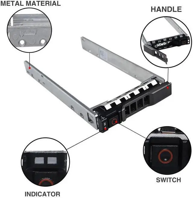 Alt view image 4 of 6 - JAENFONG 2.5" SAS SATA Hard Drive Tray Caddy Compatible with D.ell G176J PowerEdge R610 T610 R620 R710 T710 R720 R815 R820