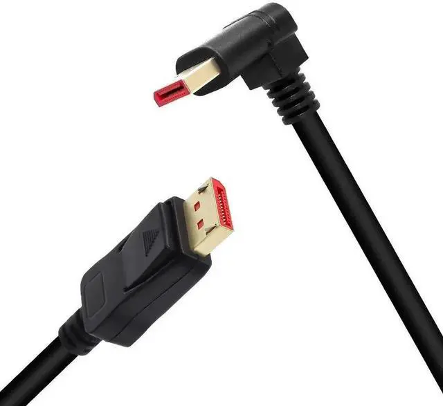 Alt view image 3 of 7 - Right Angle Displayport 1.4 Cable, Male to Male Corner DP 1.4 Cable Support 8K/60Hz, 4K@144Hz for DP Interface. 6FT/1.8M