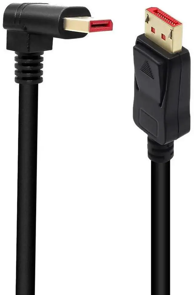 Alt view image 2 of 7 - Right Angle Displayport 1.4 Cable, Male to Male Corner DP 1.4 Cable Support 8K/60Hz, 4K@144Hz for DP Interface. 6FT/1.8M