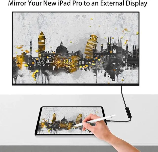 Alt view image 2 of 7 - USB C to DVI Cable 6 FT, USB Type C to DVI Cord, Compatible with MacBook Pro 2019/2018, Surface Book 2, Pixel, XPS 13/15, Yoga 920/910, Galaxy S22, S10+,Surface Pro