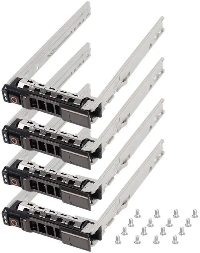 Main image of JAENFONG Hard Drive Bracket 2.5" SSD Mount G176J HDD Caddy SAS SATA Hard Drive Tray Caddy Compatible with D.ell PowerEdge R610 R620 R710 T710 R720 R815 R820, 4 Pack