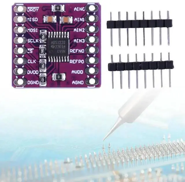 Alt view image 3 of 3 - JAENFONG ADS1220 ADC SPI I2C Low-power 24 Bit ADC Analog To Digital Converter Module 2.3-5.5V Ultra Low Noise Analog To Digital Converter