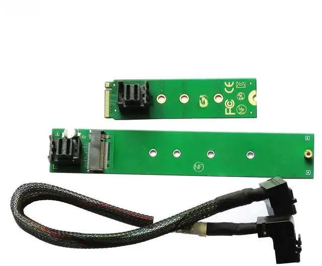 Alt view image 2 of 3 - JAENFONG FOR 2280 2260 2242 NVMe M.2 SSD to 22110 M.2 SSD Convert Card Extension Cord Cable SFF-8643 to NVME M.2 NGFF SSD Adapter Riser Card