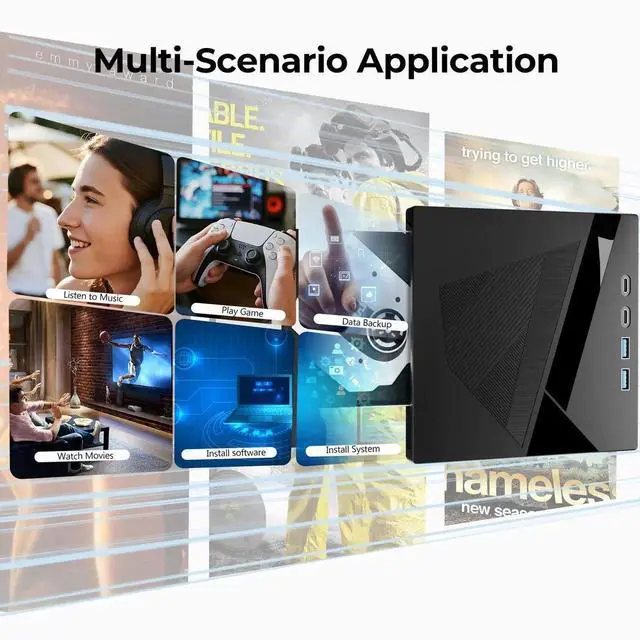 Alt view image 7 of 7 - JAENFONG External DVD Drive, 7-in-1 External CD/DVD Drive for Laptop, USB DVD Burner with SD/TF Port, USB 3.0&Type-C CD ROM External Drive for Laptop Desktop PC Windows XP/7/8/10 Linux MacOS