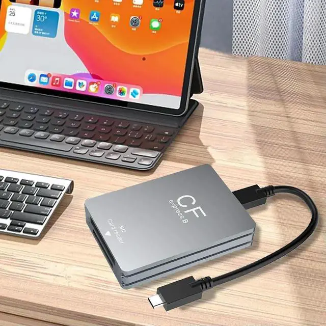 Alt view image 2 of 3 - JAENFONG 2 in 1 CFexpress Type B&SD Card Reader Cardreader Adapter with USB C To USB C/A Cable Support Android// OS for SLR