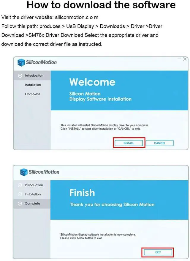 Alt view image 3 of 7 - MT-VIKI HDMI Splitter Extended Display for Dual Monitors/Multi-Monitor, 4K@30Hz & 1080P@60Hz, USB 3.0 & USB C Adapter to HDMI for Windows & Mac, Required Driver Installation