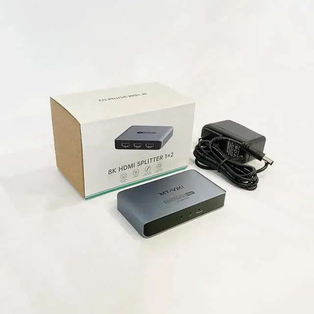 Alt view image 5 of 7 - MT-VIKI HDMI 2.1 Splitter 1x2, 8K@60Hz & 4K@120Hz Duplicator, 40Gbps High Speed, HDCP 2.3, Aluminum Casing Mirror Dual Displays (Non-Bidirectional, EDID Management)