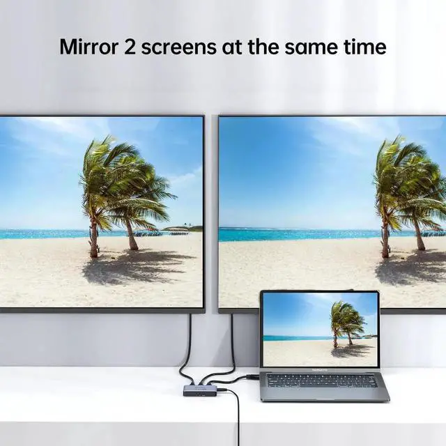 Alt view image 7 of 7 - MT-VIKI HDMI 2.1 Splitter 1x2, 8K@60Hz & 4K@120Hz Duplicator, 40Gbps High Speed, HDCP 2.3, Aluminum Casing Mirror Dual Displays (Non-Bidirectional, EDID Management)