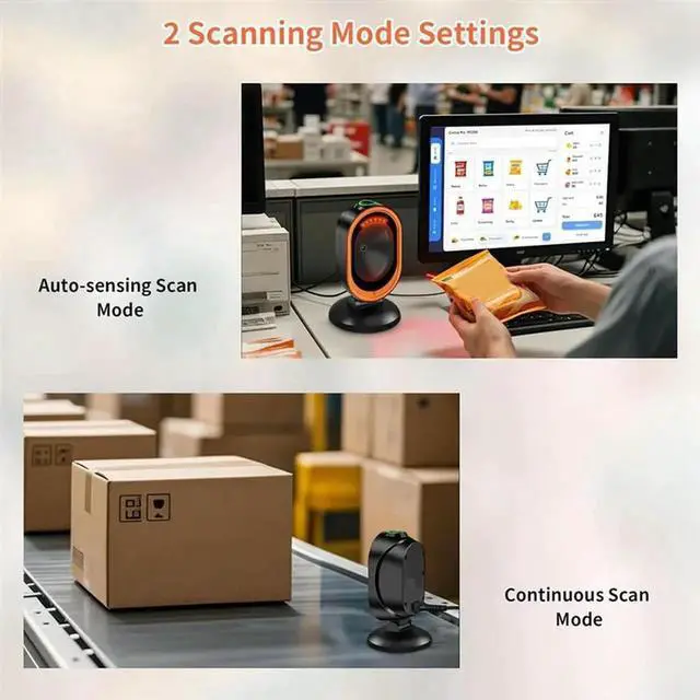 Main image of JAENFONG X30 1D QR 2D , Automatic Desktop Bar Code Reader For Computers, PC, Laptop & Universal POS System